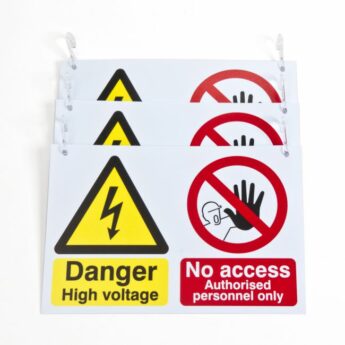 Electric & Hybrid Vehicles Warning Signs for Barrier Chain x 3