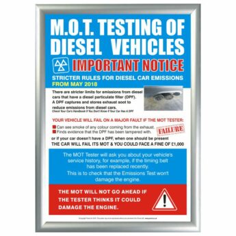 MOT Poster – Diesel Vehicle Testing Information (DTI)