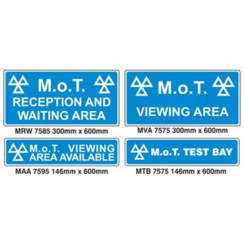 MOT Signs – Interior – 4 Sign Pack