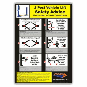 Safety Advice Sign – SAFE USE OF 2 POST VEHICLE LIFTS