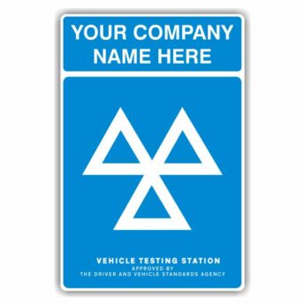 MOT Sign – 3 TRIANGLES – PERSONALISED