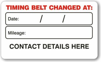 Timing Belt Replacement Labels