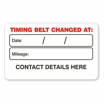 Timing Belt Replacement Labels