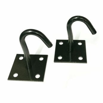 Black Steel Hook on mounting plate for Barrier Chain (single)