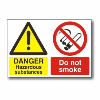 Danger Hazardous Substances Do Not Smoke Sign