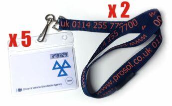 Flexible ID Card Holders (x5) with Lanyards (x2)