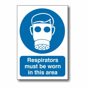 Respirators must be worn in this area sign