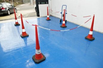 Hazard Area Cone & Chain System with Trolley