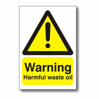 Warning Harmful Waste Oil