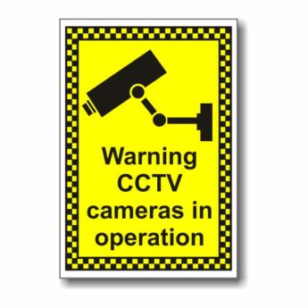 Pack Of 1 – CCTV Security Camera Warning Sticker – Self-Adhesive, 130mm X 100mm