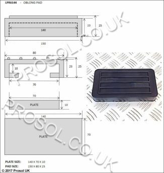 Lift Pad to fit Plate 140 x 70 x 10mm