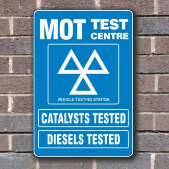 Sign Panels for Wall Mounting – MOT Test Centre – Diesels & Catalysts