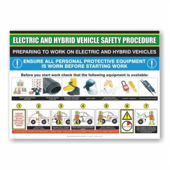 Electric Vehicle Safety Procedure Poster