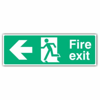 Fire Exit LEFT Arrow Sign
