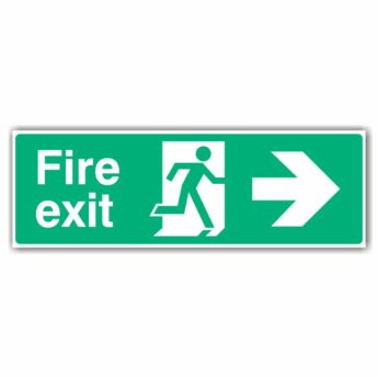 Fire Exit RIGHT Arrow Sign