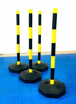 Chain Support Post 90cm – YELLOW & BLACK with fillable base