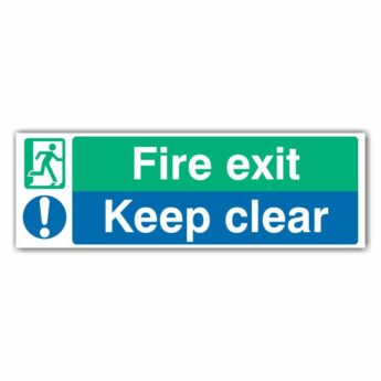 Fire Exit Keep Clear Sign