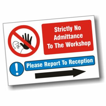 Sign with “S” Hooks – Strictly No Admittance – 40 x 30cm