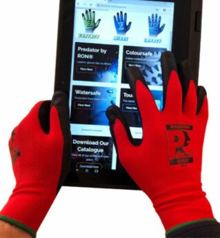 TOUCH SCREEN FRIENDLY Workshop Gloves – Red PU – 10 Pair Pack