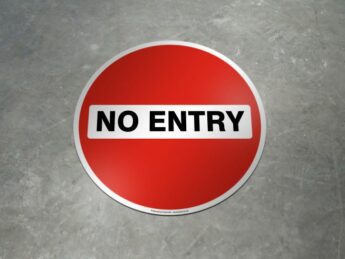 No Entry Floor Decal ROUND – 40cm diameter