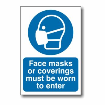 Face masks or coverings must be worn