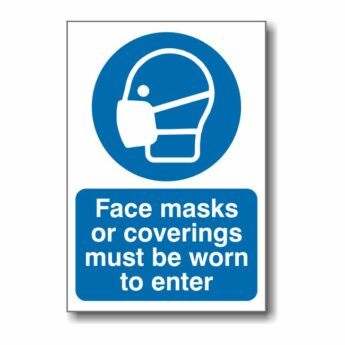 Face masks or coverings must be worn