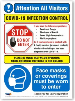 COVID-19 Visitor Advisory Poster (3mm Polymer Panel)