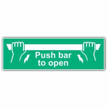 Push Bar to Open Sign 300 x 100mm – Self-adhesive Vinyl