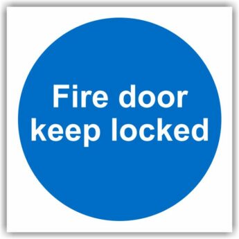 Fire Door Keep Locked 100mm x 100mm – Self-Adhesive Vinyl