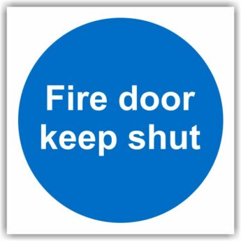 Fire Door Keep Shut 100mm x 100mm – Self-Adhesive Vinyl