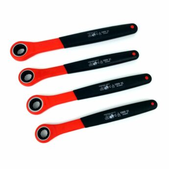 Insulated Ratchet Ring Spanner Set 4pc -VDE Certified