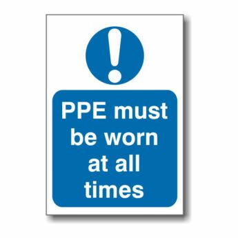 PPE must be worn at all times sign