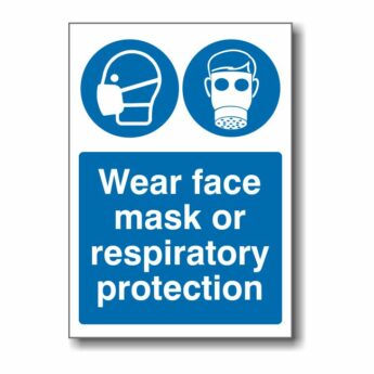 Wear face mask or respiratory protection sign
