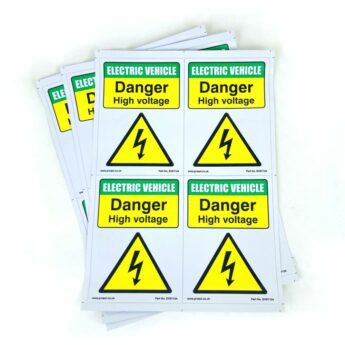 High Voltage Warning Vehicle Stickers – re-useable