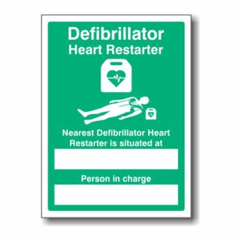 Defibrillator Location / Person in Charge Sign