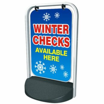 Winter Health Check Available – Swinger Pavement Sign