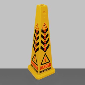 Warning Bollard – High Voltage Hazard – 90cm