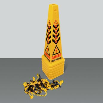 Warning Bollard – 6 Cone Kit with Barrier Chain