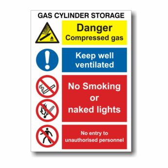 Gas Cylinder Storage Sign