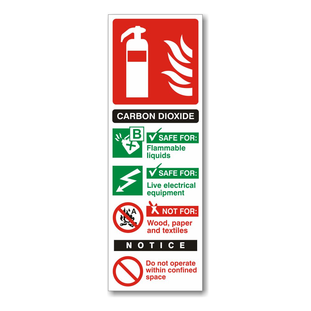 CDF7275 Carbon Dioxide Fire Extinguisher I.D. Sign