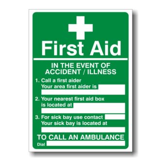 First Aid Action Sign