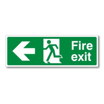 Fire Exit LEFT Arrow Sign