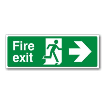 Fire Exit RIGHT Arrow Sign