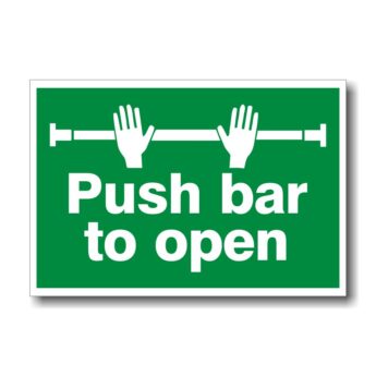 Push Bar to Open Sticker 300 x 200mm – Self-adhesive Vinyl