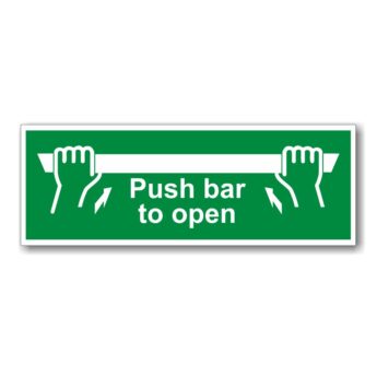 Push Bar to Open Sign 300 x 100mm – Self-adhesive Vinyl
