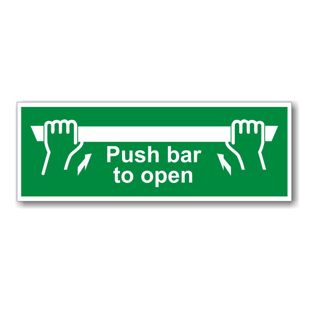PBT7310V Push Bar to Open Sign 300 x 100mm – Self-adhesive Vinyl